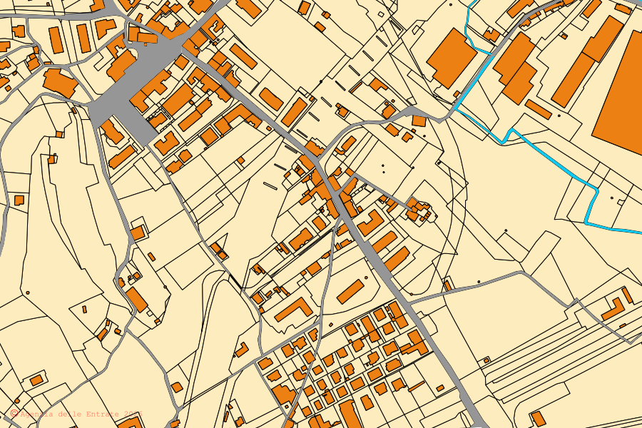 Mappa catastale del centro di Quiliano: particelle e fabbricati, cartografia Agenzia delle Entrate
