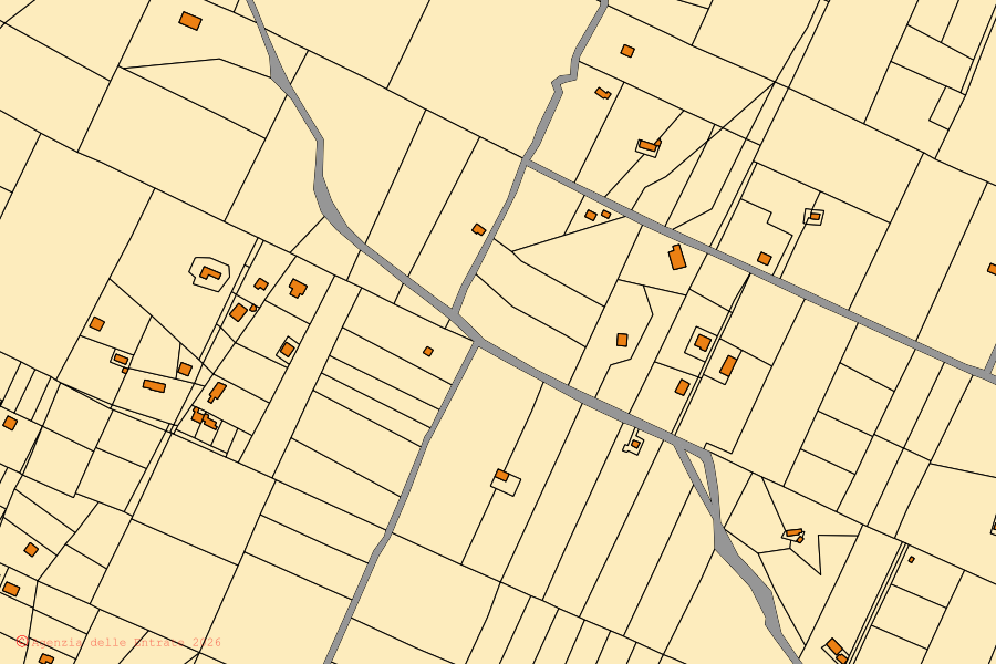 Mappa catastale del centro di Ragalna: particelle e fabbricati, cartografia Agenzia delle Entrate