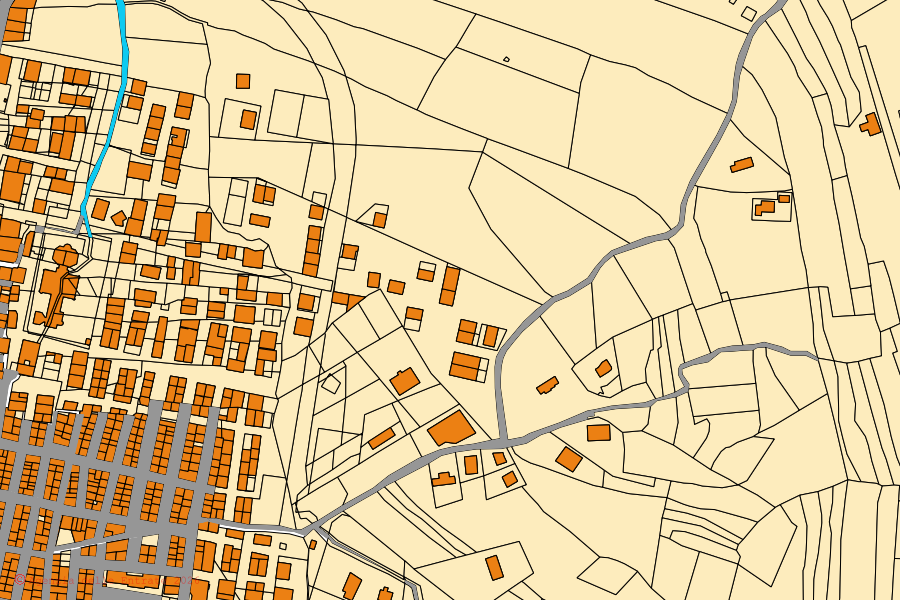 Mappa catastale del centro di Ramacca: particelle e fabbricati, cartografia Agenzia delle Entrate