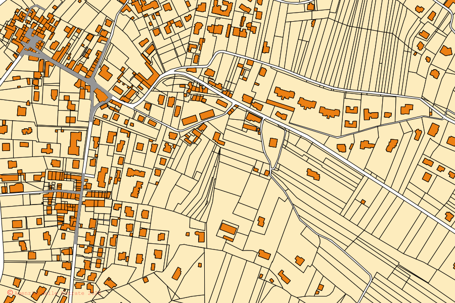 Mappa catastale del centro di Ranco: particelle e fabbricati, cartografia Agenzia delle Entrate