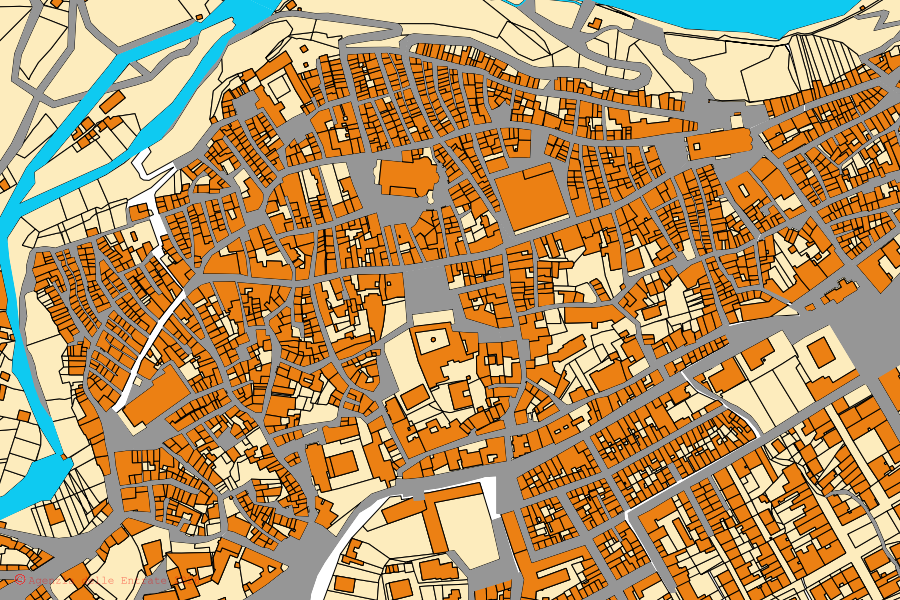 Mappa catastale del centro di Randazzo: particelle e fabbricati, cartografia Agenzia delle Entrate