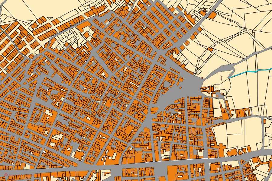 Mappa catastale del centro di Ravanusa: particelle e fabbricati, cartografia Agenzia delle Entrate