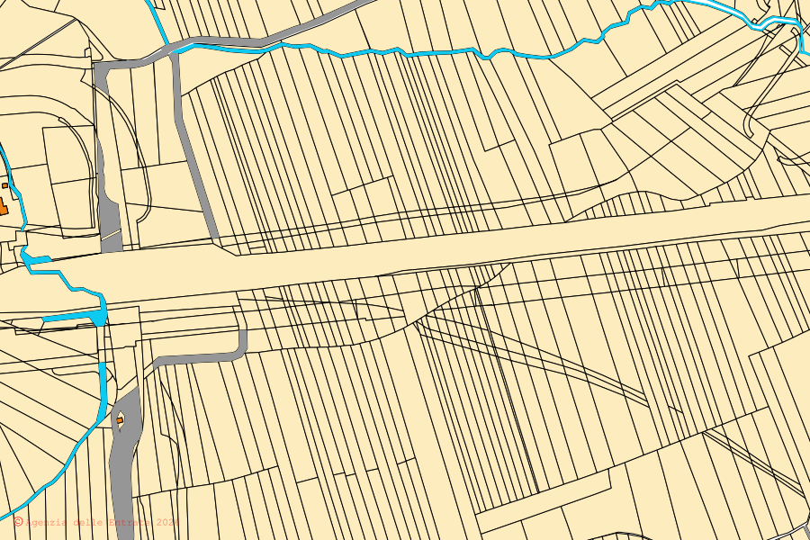 Mappa catastale del centro di Recetto: particelle e fabbricati, cartografia Agenzia delle Entrate