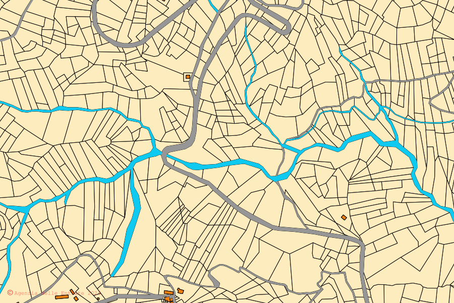 Mappa catastale del centro di Recoaro Terme: particelle e fabbricati, cartografia Agenzia delle Entrate