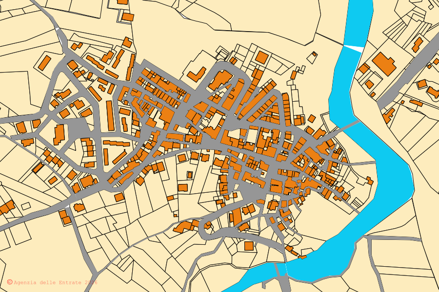 Mappa catastale del centro di Reino: particelle e fabbricati, cartografia Agenzia delle Entrate