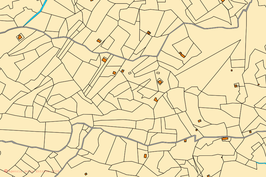 Mappa catastale del centro di Reitano: particelle e fabbricati, cartografia Agenzia delle Entrate