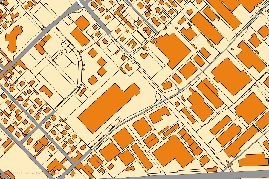 Mappa catastale del centro di Rescaldina: particelle e fabbricati, cartografia Agenzia delle Entrate