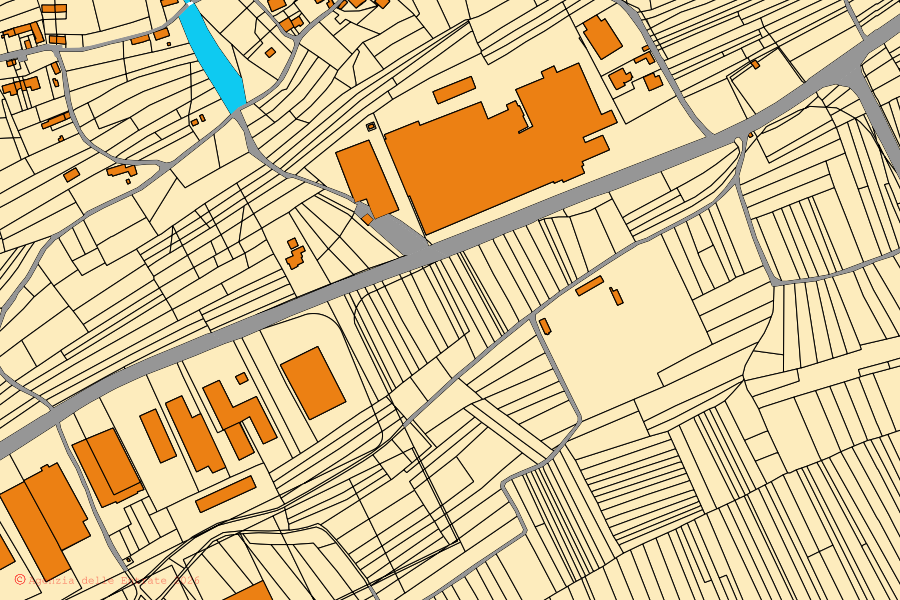 Mappa catastale del centro di Revine Lago: particelle e fabbricati, cartografia Agenzia delle Entrate