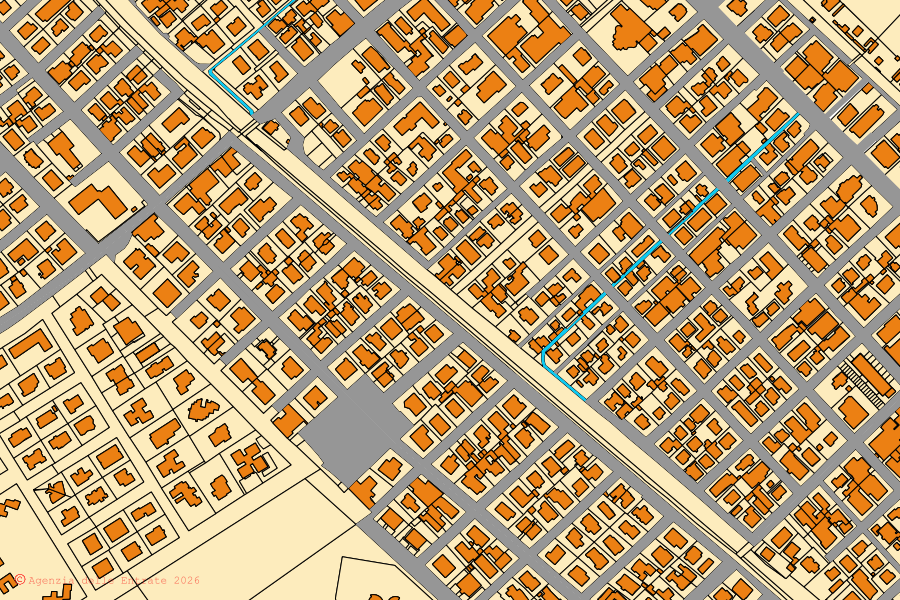 Mappa catastale del centro di Riccione: particelle e fabbricati, cartografia Agenzia delle Entrate