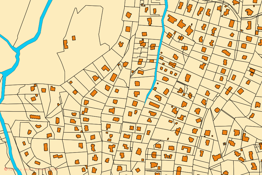 Mappa catastale del centro di Rignano Flaminio: particelle e fabbricati, cartografia Agenzia delle Entrate