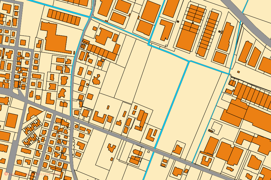 Mappa catastale del centro di Rio Saliceto: particelle e fabbricati, cartografia Agenzia delle Entrate
