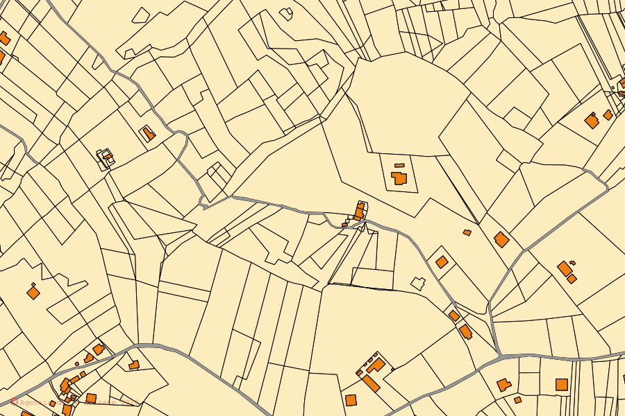Mappa catastale del centro di Ripa Teatina: particelle e fabbricati, cartografia Agenzia delle Entrate