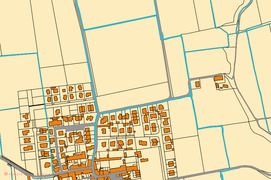 Mappa catastale del centro di Ripalta Guerina: particelle e fabbricati, cartografia Agenzia delle Entrate