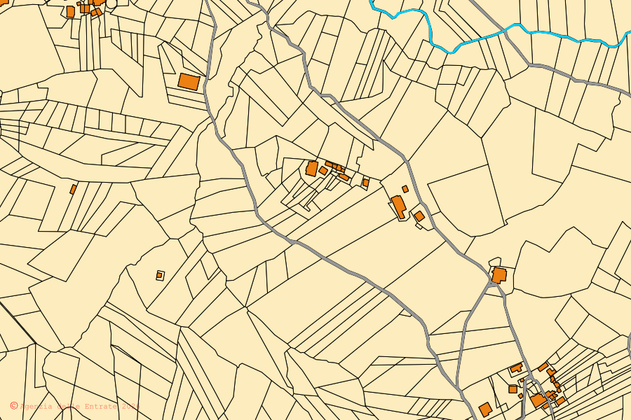 Mappa catastale del centro di Ripi: particelle e fabbricati, cartografia Agenzia delle Entrate