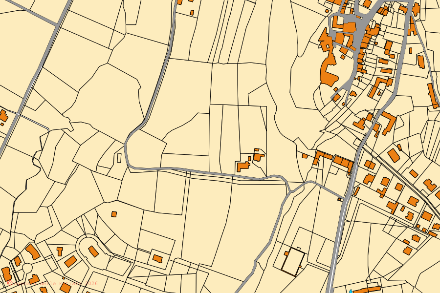Mappa catastale del centro di Rivalba: particelle e fabbricati, cartografia Agenzia delle Entrate