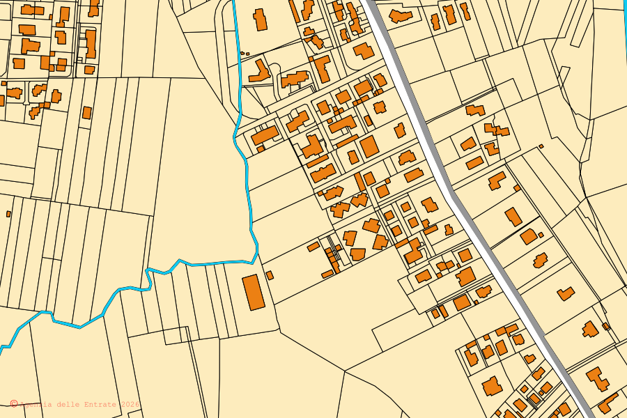 Mappa catastale del centro di Rivanazzano Terme: particelle e fabbricati, cartografia Agenzia delle Entrate