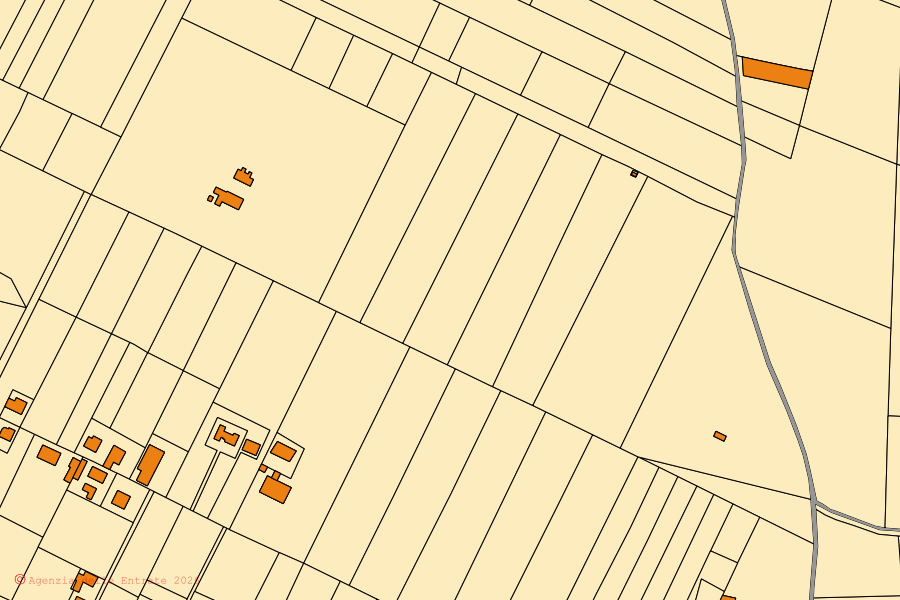 Mappa catastale del centro di Rizziconi: particelle e fabbricati, cartografia Agenzia delle Entrate