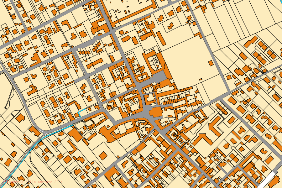Mappa catastale del centro di Robecchetto con Induno: particelle e fabbricati, cartografia Agenzia delle Entrate