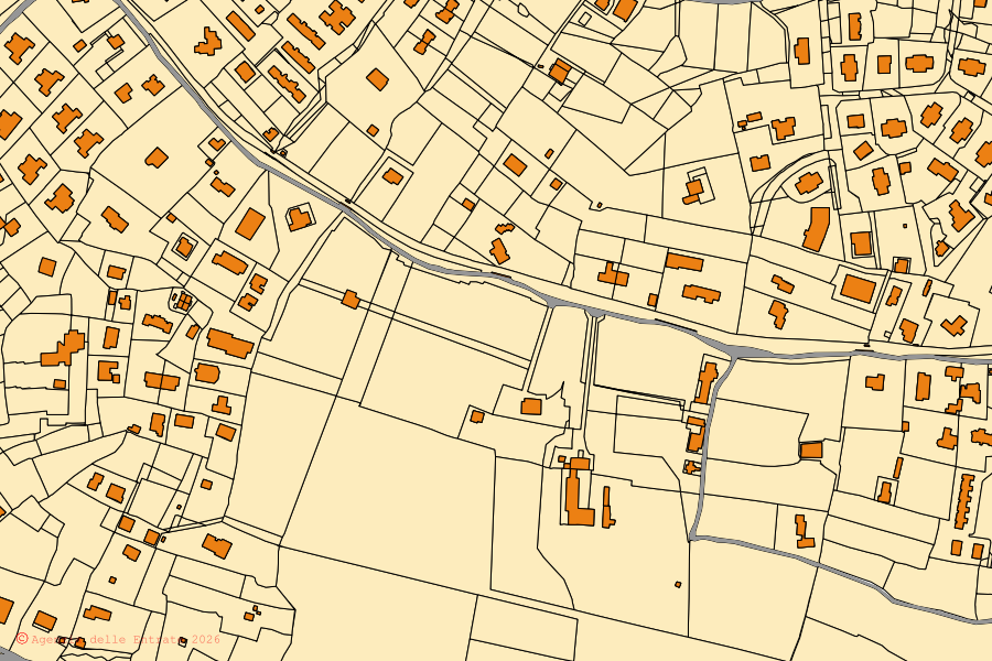 Mappa catastale del centro di Rocca di Papa: particelle e fabbricati, cartografia Agenzia delle Entrate