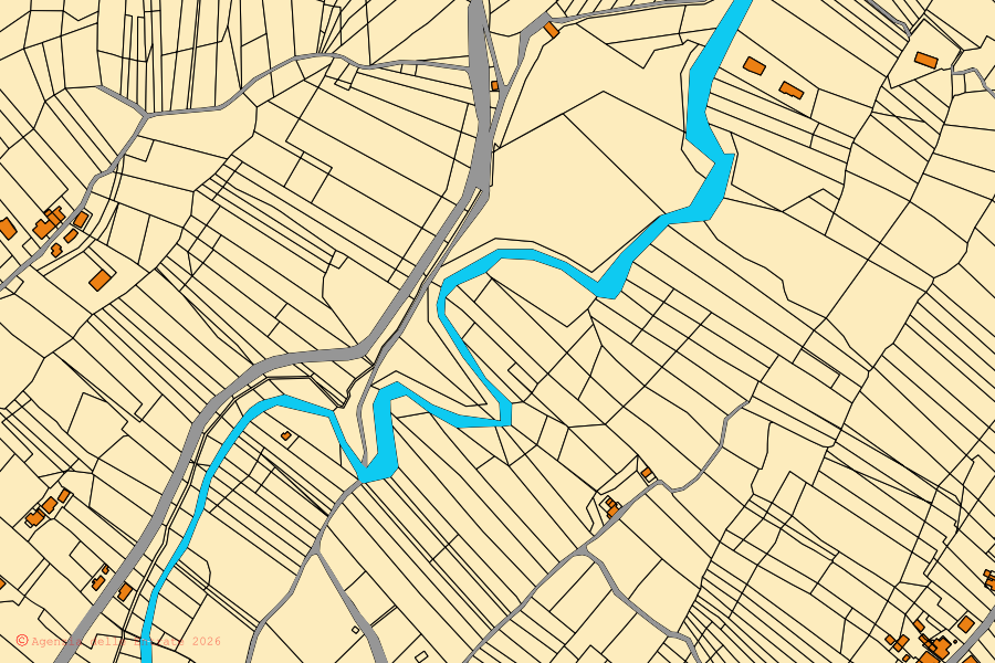 Mappa catastale del centro di Rocca San Giovanni: particelle e fabbricati, cartografia Agenzia delle Entrate