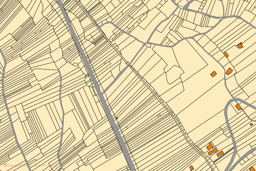 Mappa catastale del centro di Roccacasale: particelle e fabbricati, cartografia Agenzia delle Entrate