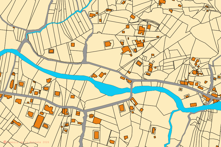 Mappa catastale del centro di Roccadaspide: particelle e fabbricati, cartografia Agenzia delle Entrate