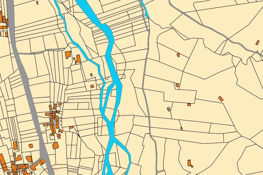 Mappa catastale del centro di Roccaforte Mondovì: particelle e fabbricati, cartografia Agenzia delle Entrate