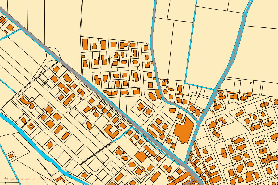 Mappa catastale del centro di Roccafranca: particelle e fabbricati, cartografia Agenzia delle Entrate