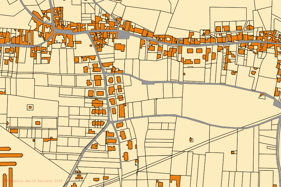 Mappa catastale del centro di Roccarainola: particelle e fabbricati, cartografia Agenzia delle Entrate