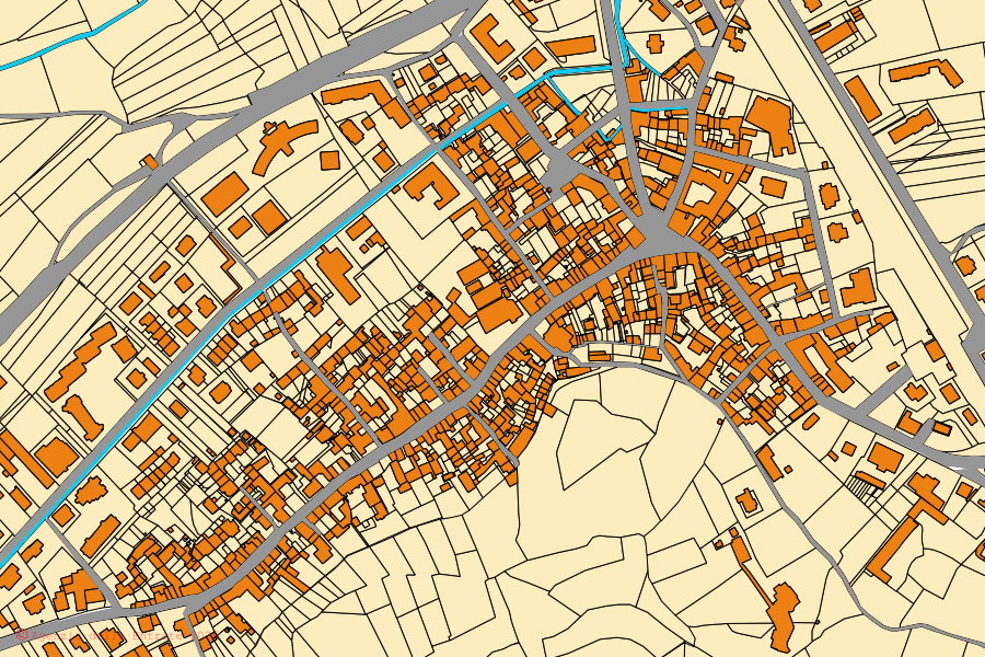 Mappa catastale del centro di Roccavione: particelle e fabbricati, cartografia Agenzia delle Entrate