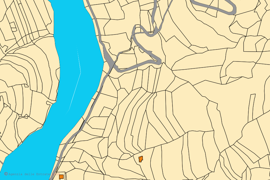 Mappa catastale del centro di Rocchetta Ligure: particelle e fabbricati, cartografia Agenzia delle Entrate