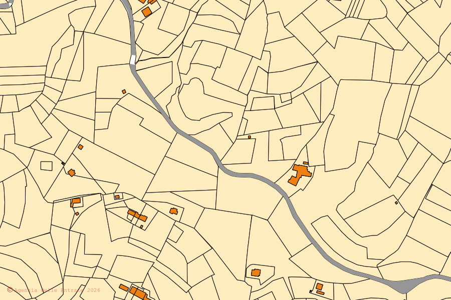 Mappa catastale del centro di Rocchetta Palafea: particelle e fabbricati, cartografia Agenzia delle Entrate
