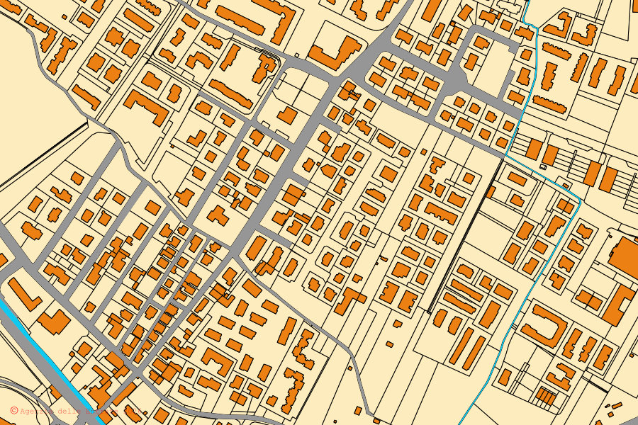 Mappa catastale del centro di Rodengo Saiano: particelle e fabbricati, cartografia Agenzia delle Entrate