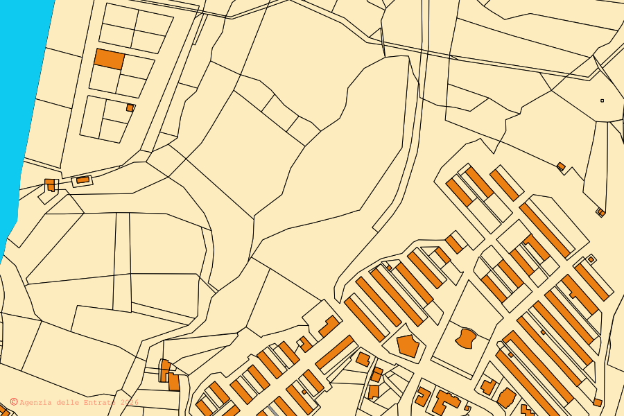 Mappa catastale del centro di Roghudi: particelle e fabbricati, cartografia Agenzia delle Entrate