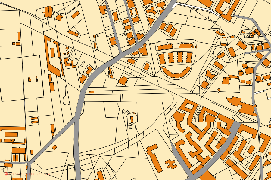 Mappa catastale del centro di Roma: particelle e fabbricati, cartografia Agenzia delle Entrate