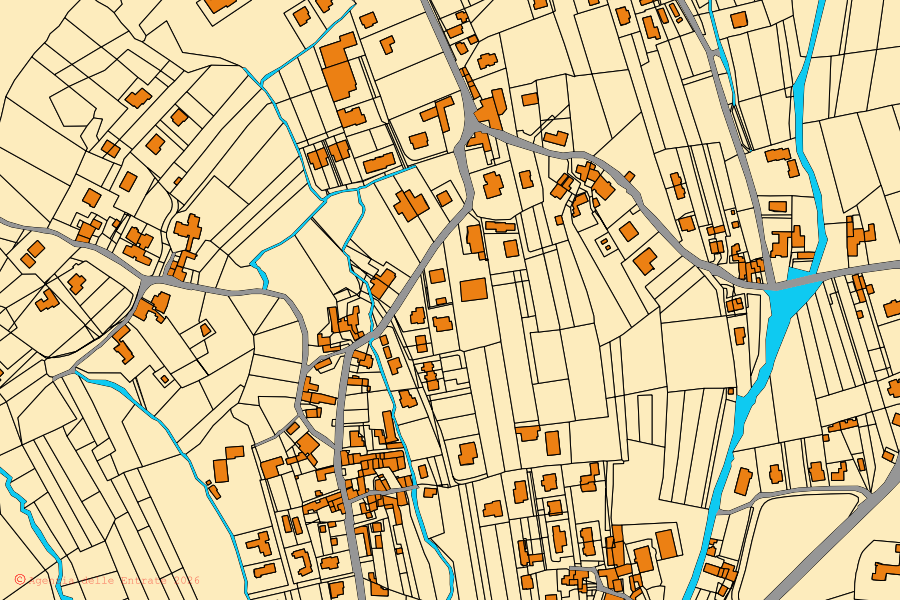 Mappa catastale del centro di Romano d'Ezzelino: particelle e fabbricati, cartografia Agenzia delle Entrate