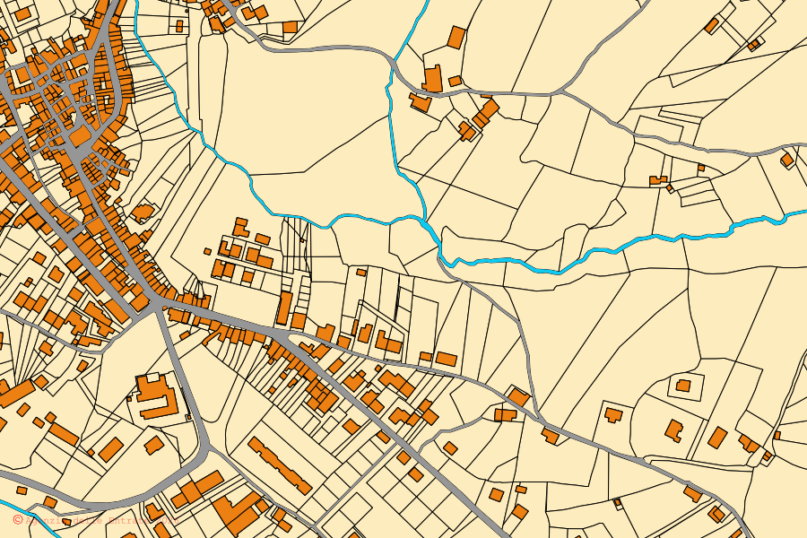 Mappa catastale del centro di Rombiolo: particelle e fabbricati, cartografia Agenzia delle Entrate