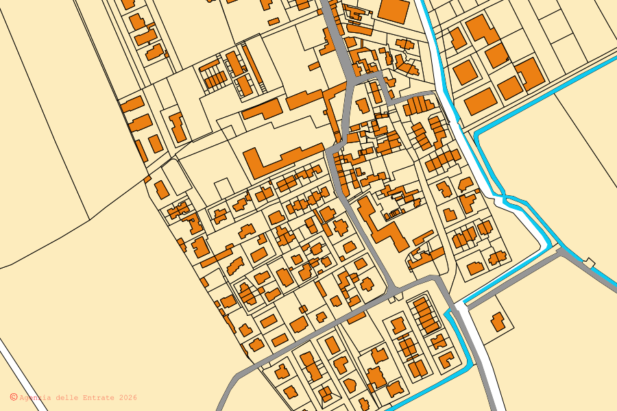 Mappa catastale del centro di Roncaro: particelle e fabbricati, cartografia Agenzia delle Entrate