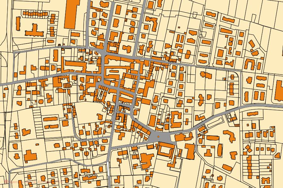 Mappa catastale del centro di Roncello: particelle e fabbricati, cartografia Agenzia delle Entrate