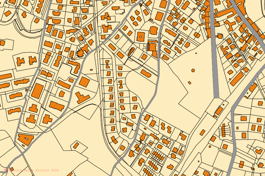 Mappa catastale del centro di Ronciglione: particelle e fabbricati, cartografia Agenzia delle Entrate