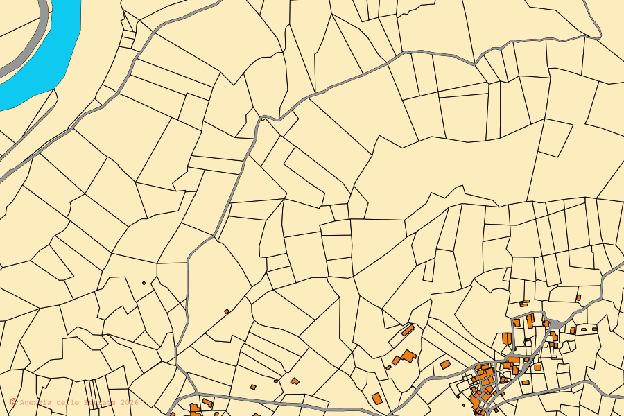 Mappa catastale del centro di Ronco Scrivia: particelle e fabbricati, cartografia Agenzia delle Entrate
