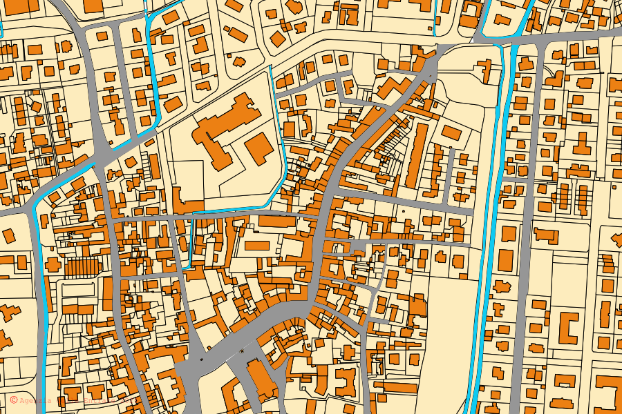 Mappa catastale del centro di Rosate: particelle e fabbricati, cartografia Agenzia delle Entrate
