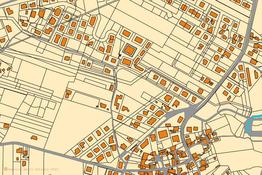 Mappa catastale del centro di Rosciano: particelle e fabbricati, cartografia Agenzia delle Entrate