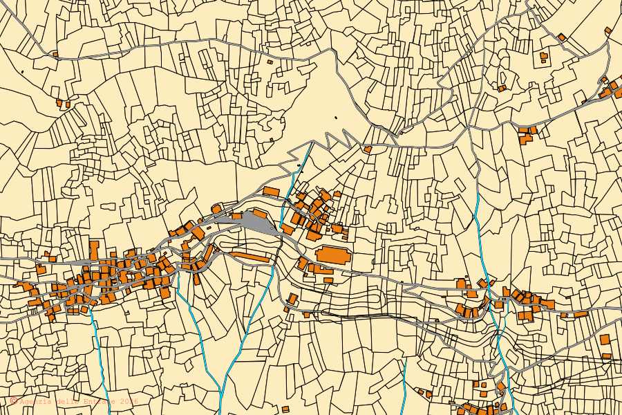 Mappa catastale del centro di Rossa: particelle e fabbricati, cartografia Agenzia delle Entrate