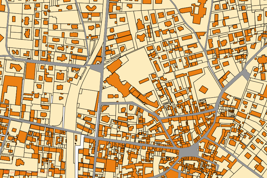 Mappa catastale del centro di Rovello Porro: particelle e fabbricati, cartografia Agenzia delle Entrate