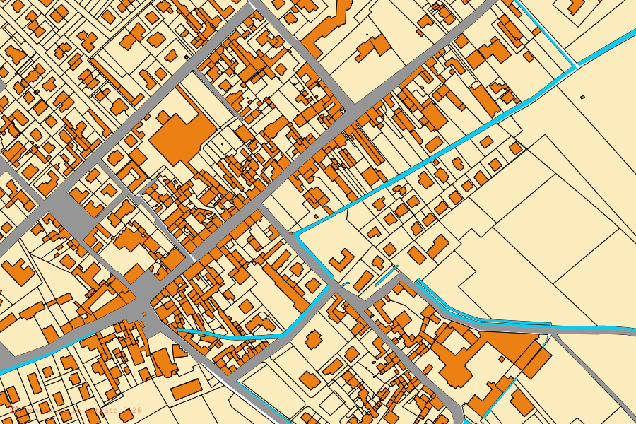 Mappa catastale del centro di Roverbella: particelle e fabbricati, cartografia Agenzia delle Entrate