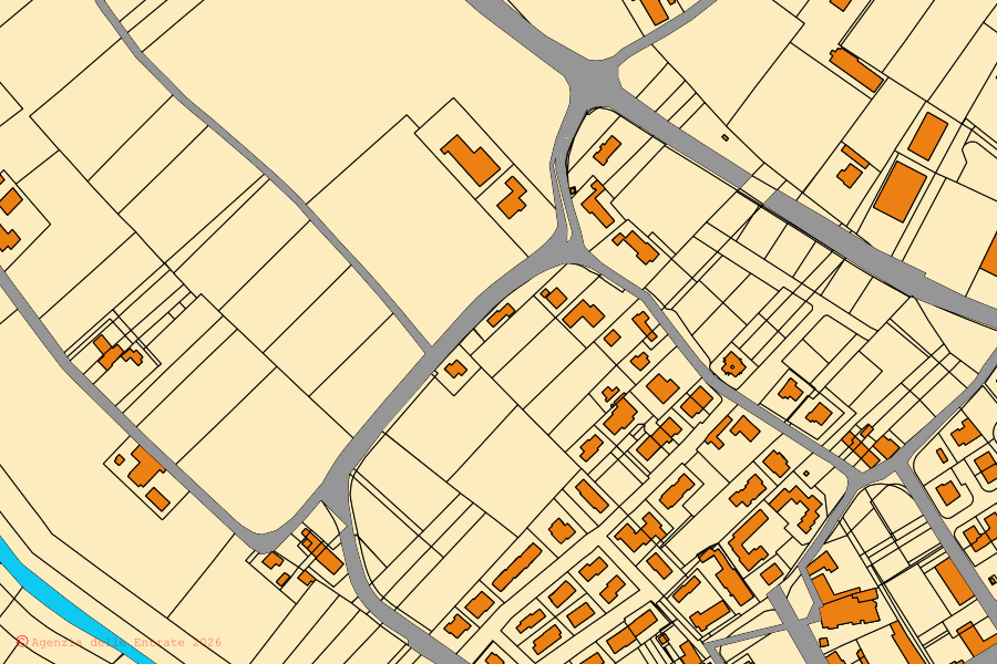 Mappa catastale del centro di Roveredo di Guà: particelle e fabbricati, cartografia Agenzia delle Entrate