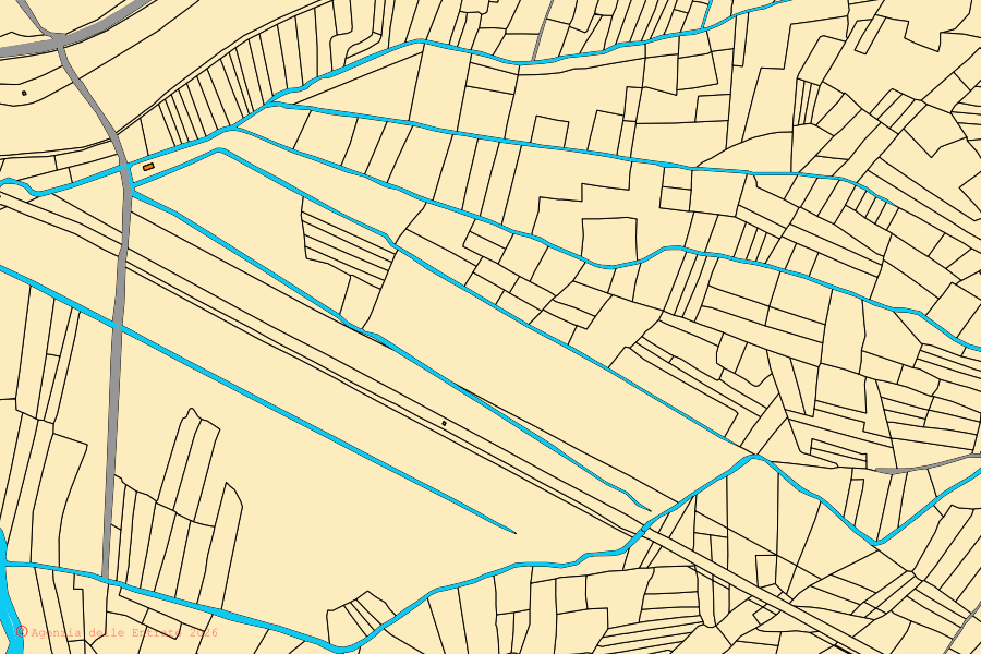 Mappa catastale del centro di Roviano: particelle e fabbricati, cartografia Agenzia delle Entrate