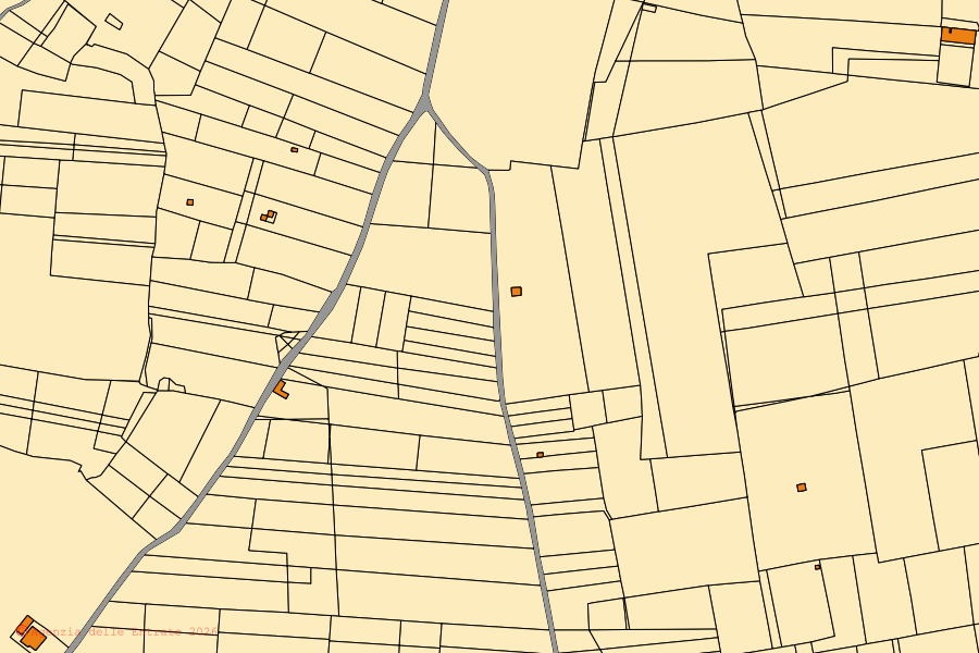 Mappa catastale del centro di Rutigliano: particelle e fabbricati, cartografia Agenzia delle Entrate