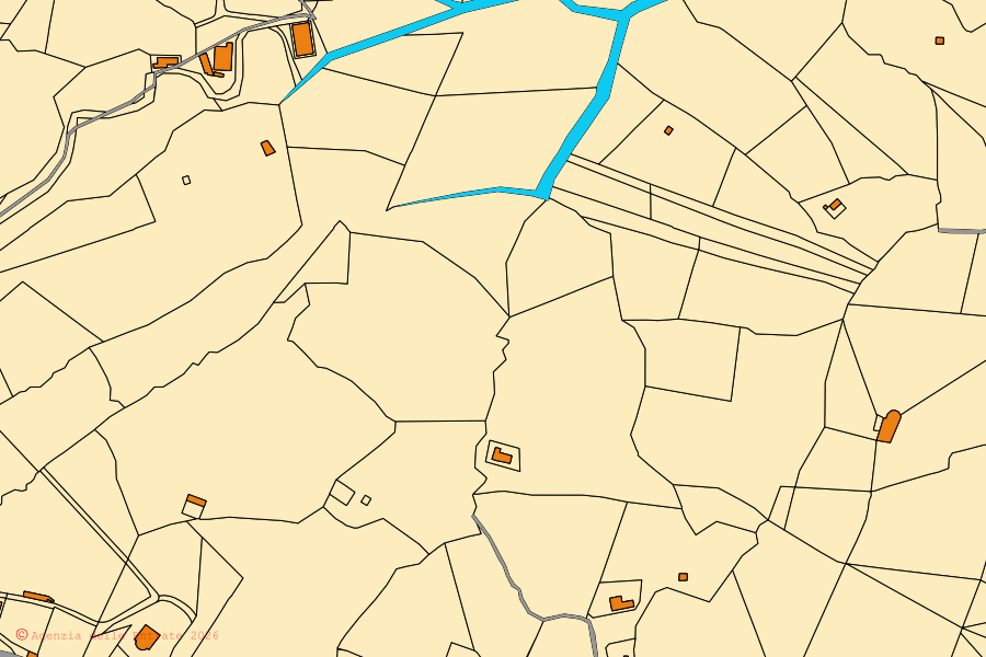 Mappa catastale del centro di Rutino: particelle e fabbricati, cartografia Agenzia delle Entrate